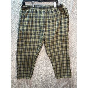Cherokee Plaid Lounge Pants Women's Size Large‎ Green Blue Comfy Casual